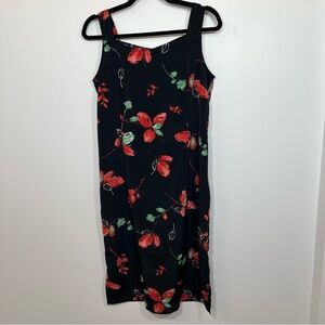 Jessica Black Floral 90s Midi Dress size 10